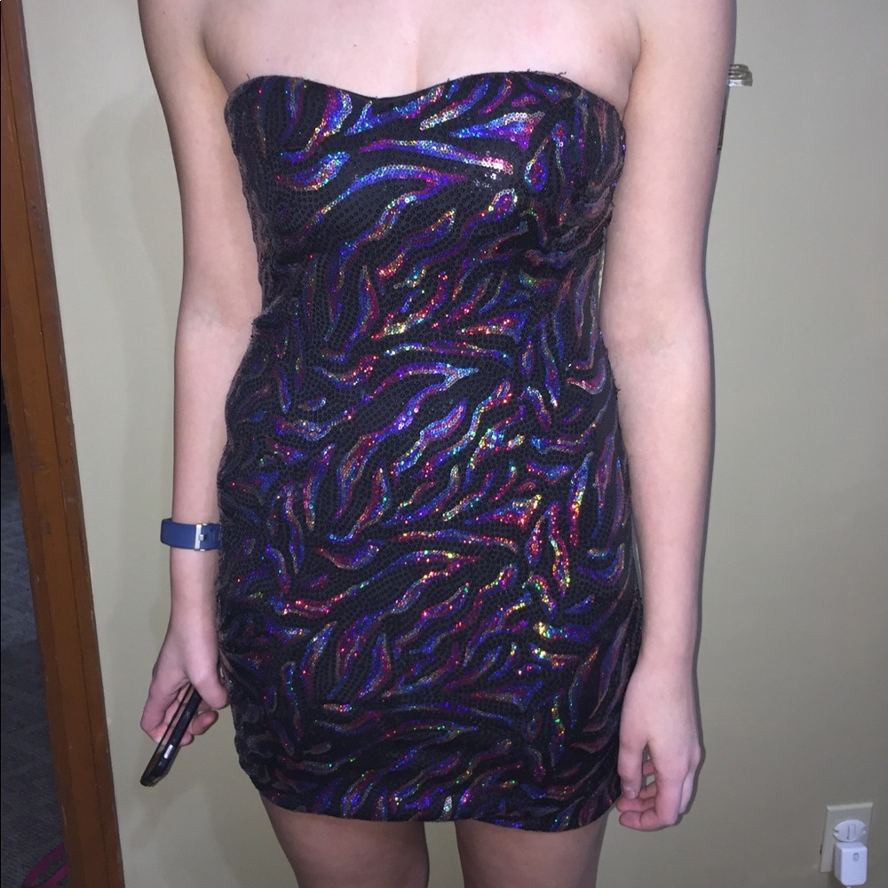 Strapless Sequin Mini Dress